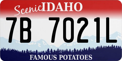ID license plate 7B7021L