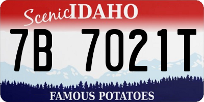 ID license plate 7B7021T
