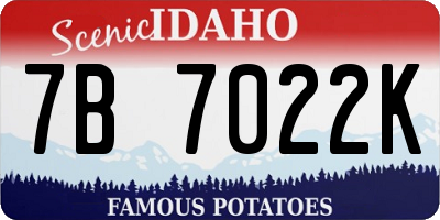 ID license plate 7B7022K