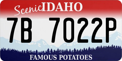 ID license plate 7B7022P