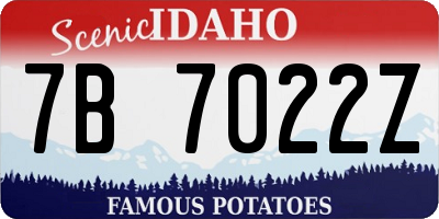 ID license plate 7B7022Z