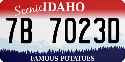ID license plate 7B7023D
