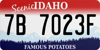 ID license plate 7B7023F