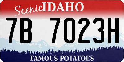 ID license plate 7B7023H