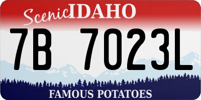 ID license plate 7B7023L