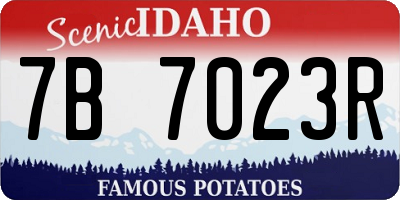 ID license plate 7B7023R