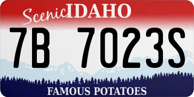 ID license plate 7B7023S