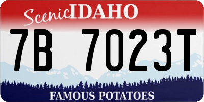 ID license plate 7B7023T