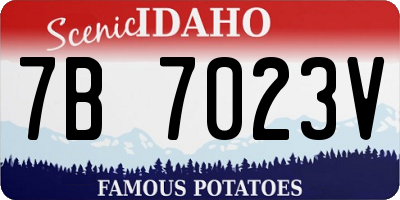 ID license plate 7B7023V