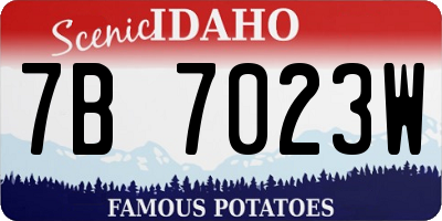 ID license plate 7B7023W