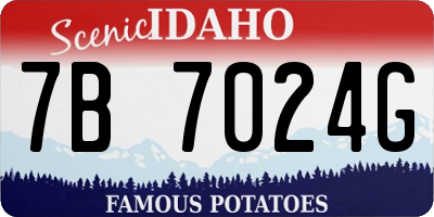 ID license plate 7B7024G