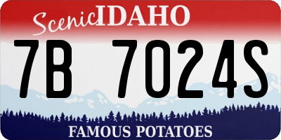 ID license plate 7B7024S