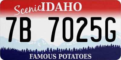 ID license plate 7B7025G