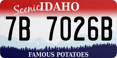 ID license plate 7B7026B