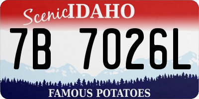 ID license plate 7B7026L