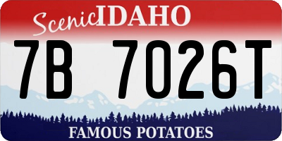 ID license plate 7B7026T