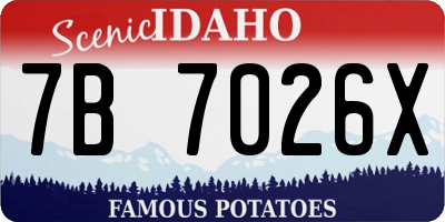ID license plate 7B7026X