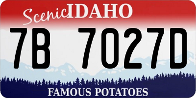 ID license plate 7B7027D