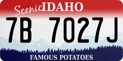 ID license plate 7B7027J