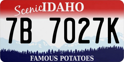 ID license plate 7B7027K