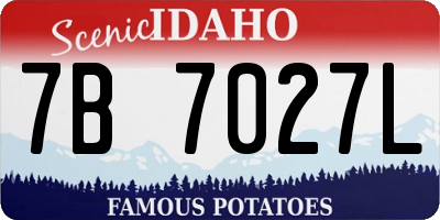ID license plate 7B7027L