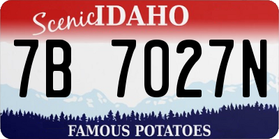 ID license plate 7B7027N