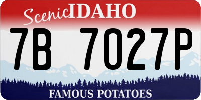 ID license plate 7B7027P