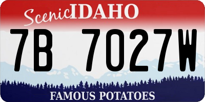 ID license plate 7B7027W