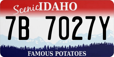 ID license plate 7B7027Y