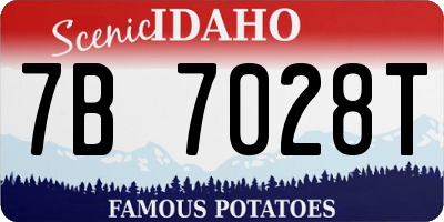 ID license plate 7B7028T