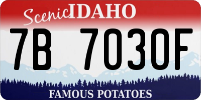 ID license plate 7B7030F