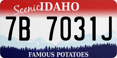 ID license plate 7B7031J