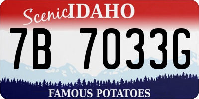 ID license plate 7B7033G