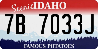 ID license plate 7B7033J