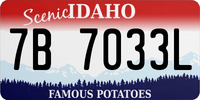 ID license plate 7B7033L