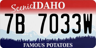 ID license plate 7B7033W