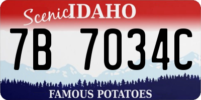 ID license plate 7B7034C