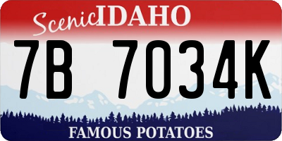 ID license plate 7B7034K