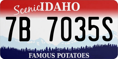 ID license plate 7B7035S