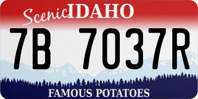 ID license plate 7B7037R