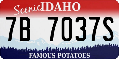 ID license plate 7B7037S
