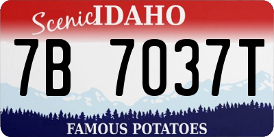 ID license plate 7B7037T