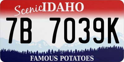 ID license plate 7B7039K