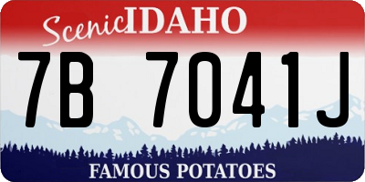 ID license plate 7B7041J