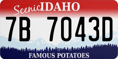 ID license plate 7B7043D