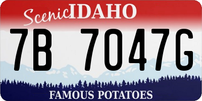 ID license plate 7B7047G
