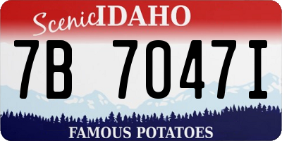 ID license plate 7B7047I