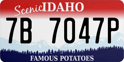 ID license plate 7B7047P
