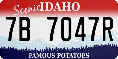 ID license plate 7B7047R