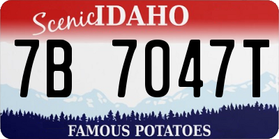 ID license plate 7B7047T